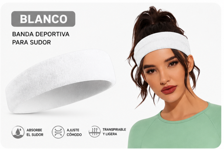 Banda Balaca Deportiva Para Sudor Cabeza