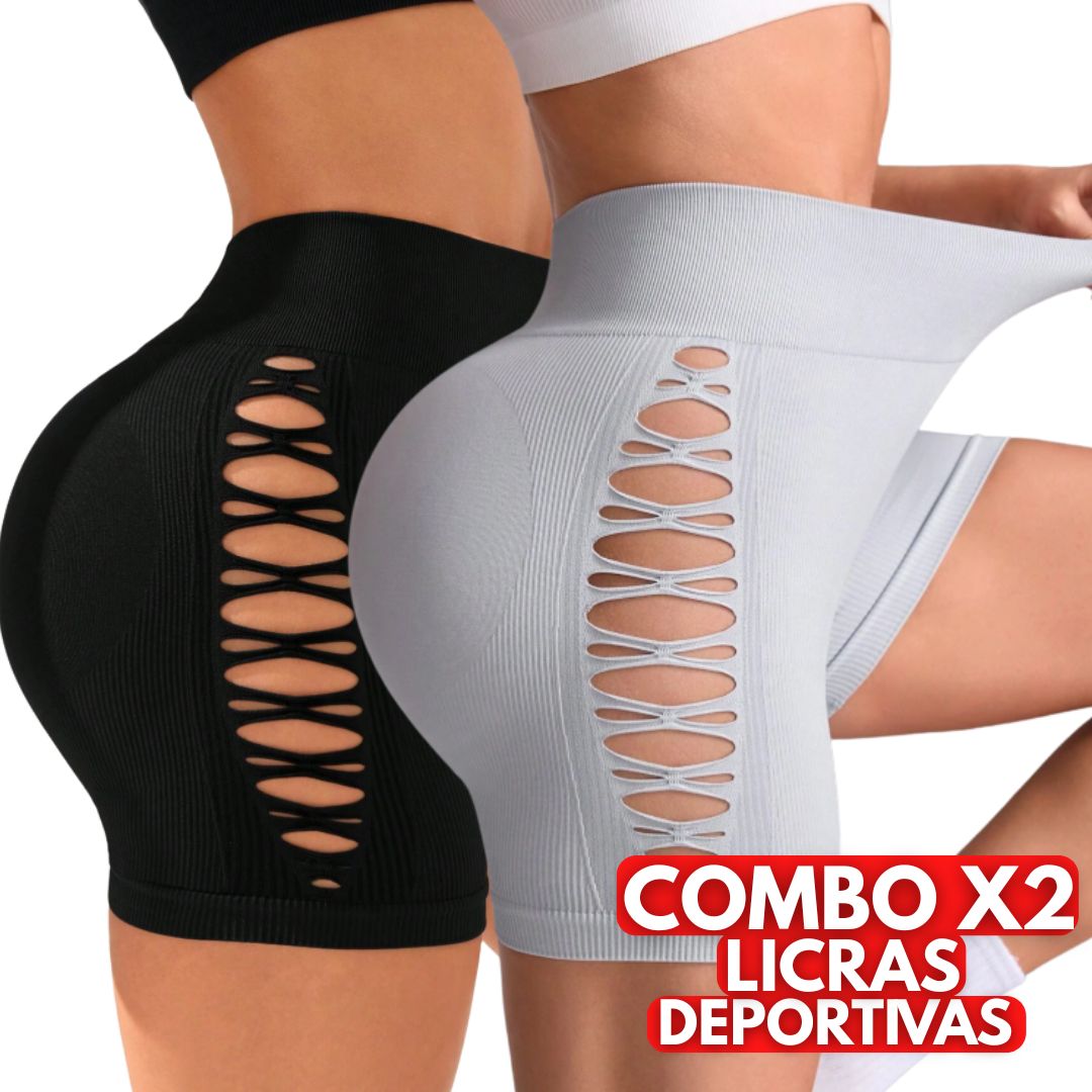 Combo x2 short deportivo con aberturas